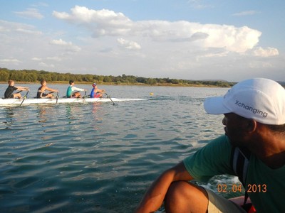 Athi coaching his team for Belgium
